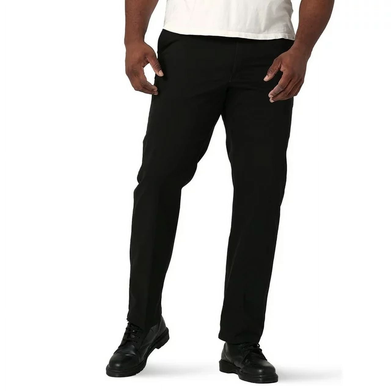 Lee Men's Extreme Comfort Flat Front Pant 34x30 Black - Walmart.com