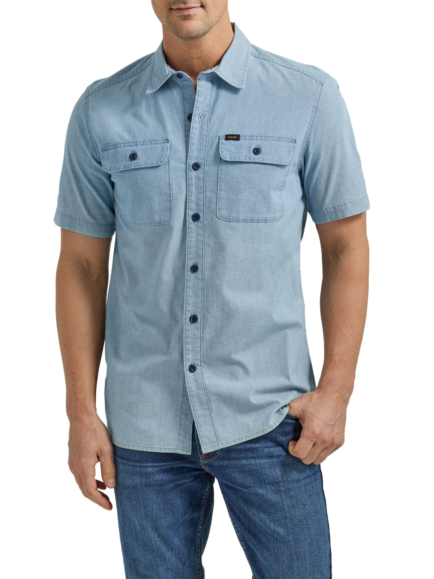Lee® Men's Extreme Motion All Purpose Worker Shirt with Short Sleeves ...