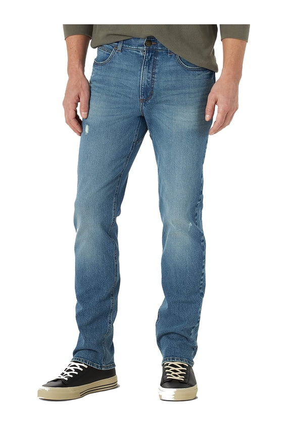 Men's Extreme Motion Bi-Stretch Slim Straight Leg Jean, High King-Destruction Features, 31W x 30L