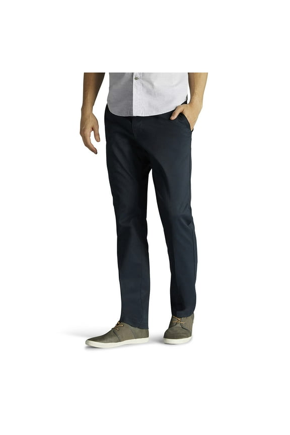 Men's Extreme Motion Flat Front Slim Straight Pant Navy 31W x 32L