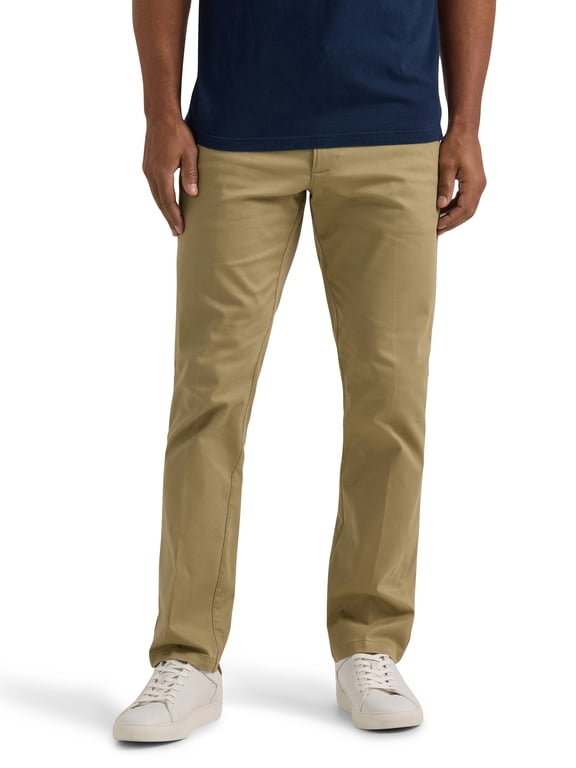 ® Men's Extreme Motion Flat Front Slim Straight Pant with Wrinkle Resist