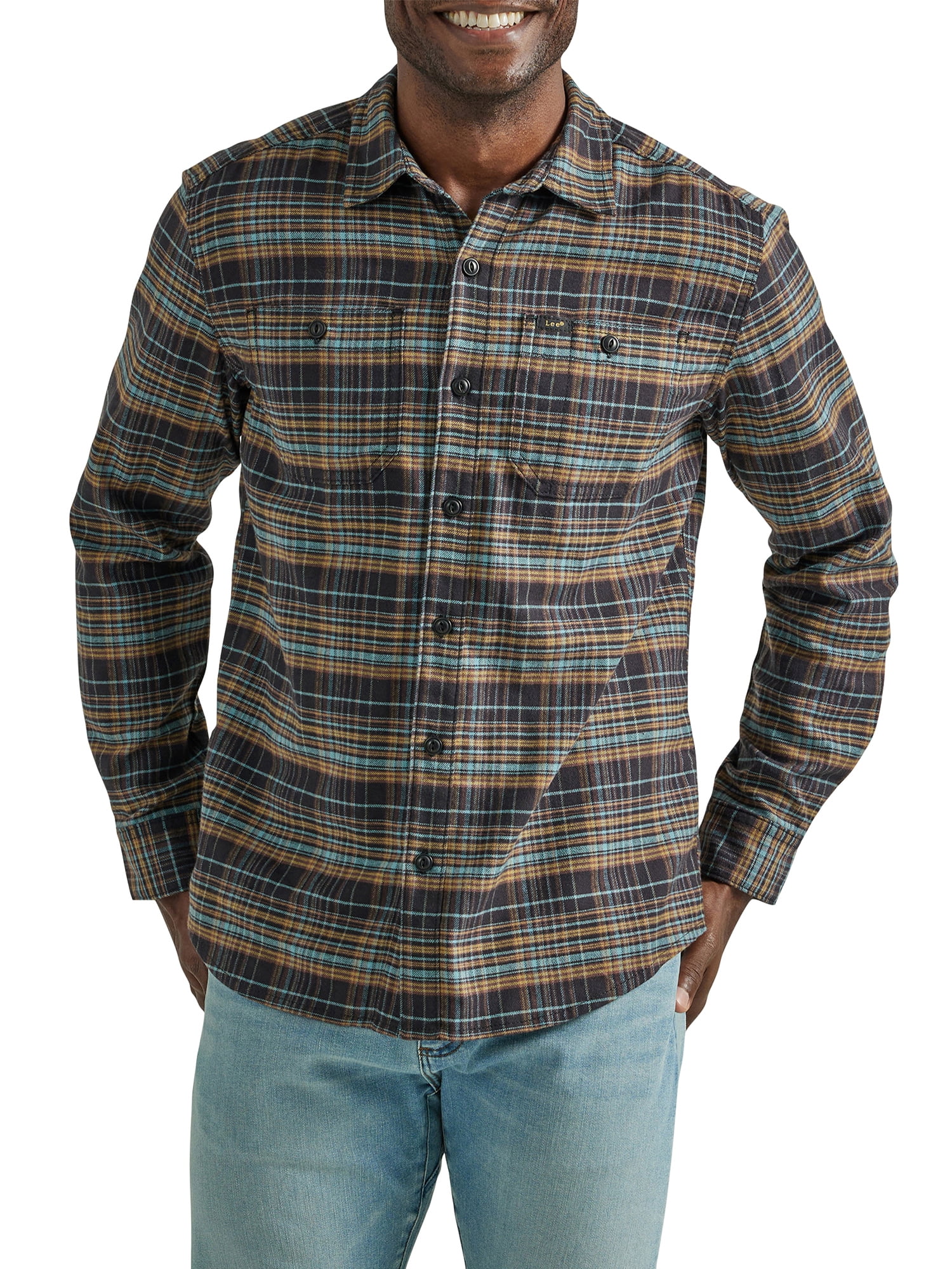Lee® Men's Extreme Motion Plaid Flannel Work Shirt with Moisture ...