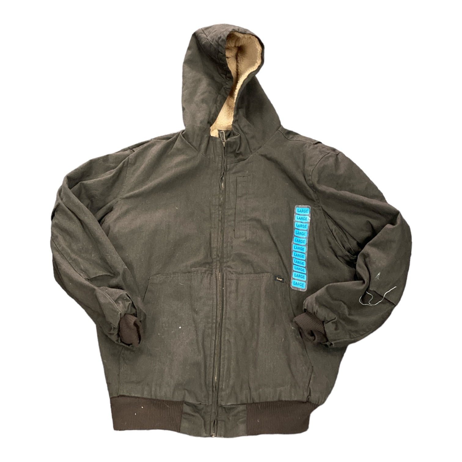 Lee Men's Full Zip Canvas & Sherpa Lined Workwear Jacket (Bitter