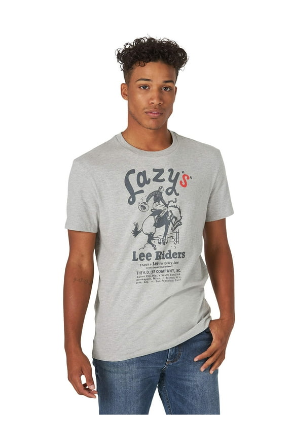 Men's Graphic T-Shirt, Heather Gray Lazy S, Small