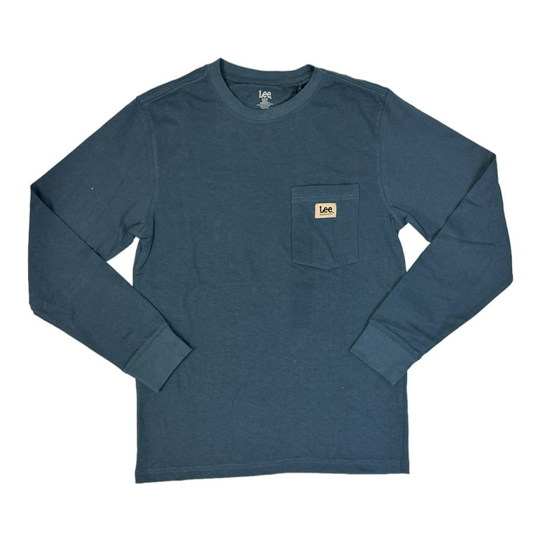 Lee Men's Long Sleeve Cotton Workwear Pocket T-Shirt (Blue Lee Men's Long Sleeve Cotton Workwear Pocket T-Shirt (Blue