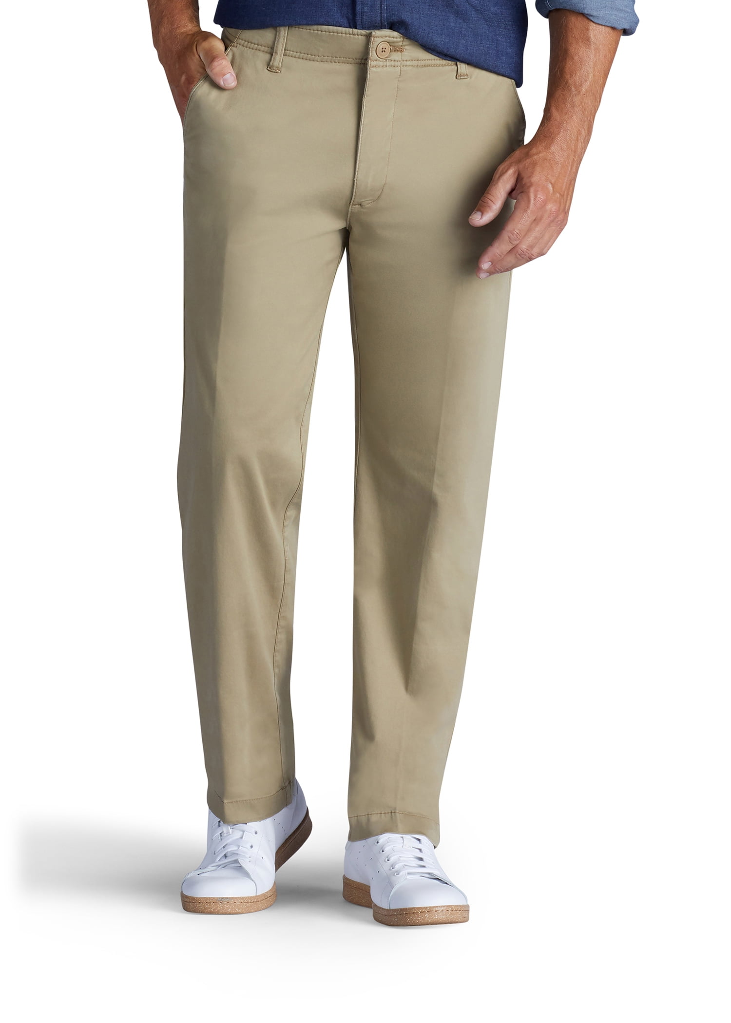 Men\'s Lee Performance Series Extreme Comfort Khaki Straight-Fit Flat-Front  Pants Original Khaki