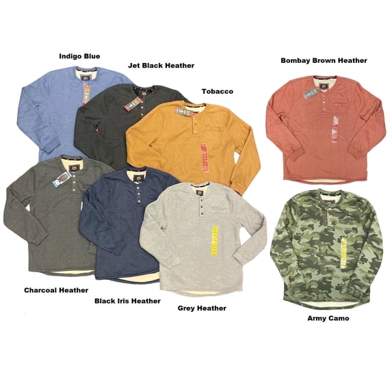 Lee Men's Sherpa Lined Soft Outdoor Henley Long Sleeve Shirt, Regular Fit