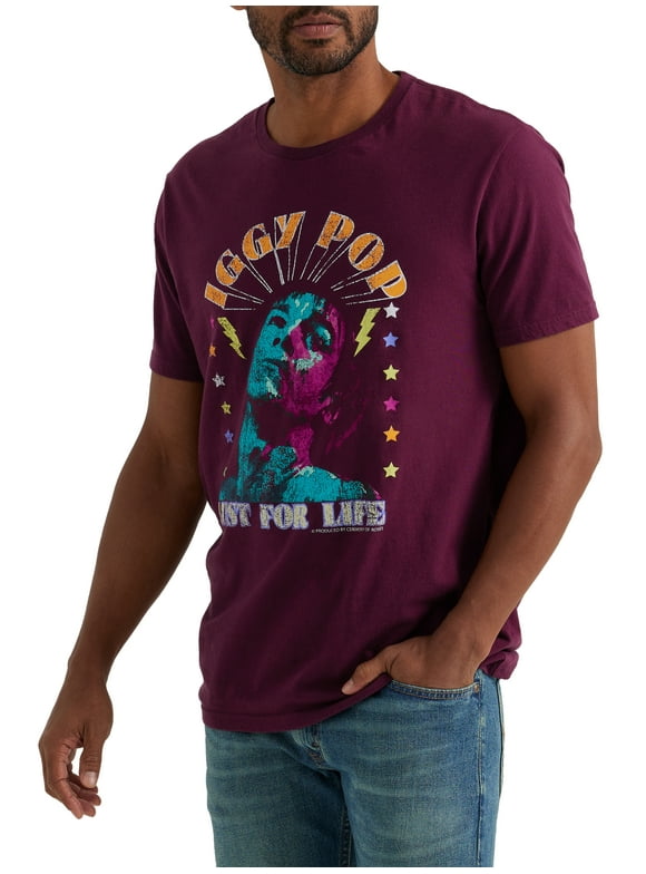 ® Men's Short Sleeve Iggy Pop Graphic Band Tee, Sizes S-3XL