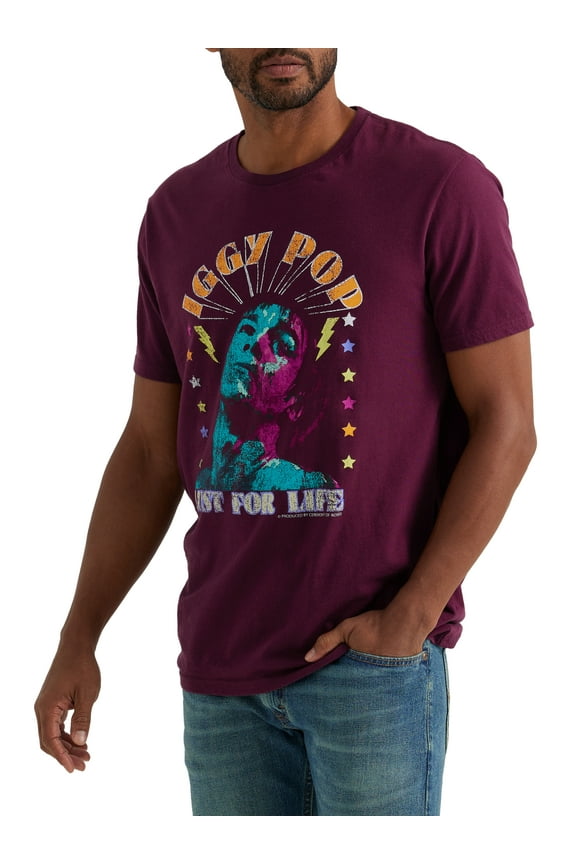® Men's Short Sleeve Iggy Pop Graphic Band Tee, Sizes S-3XL