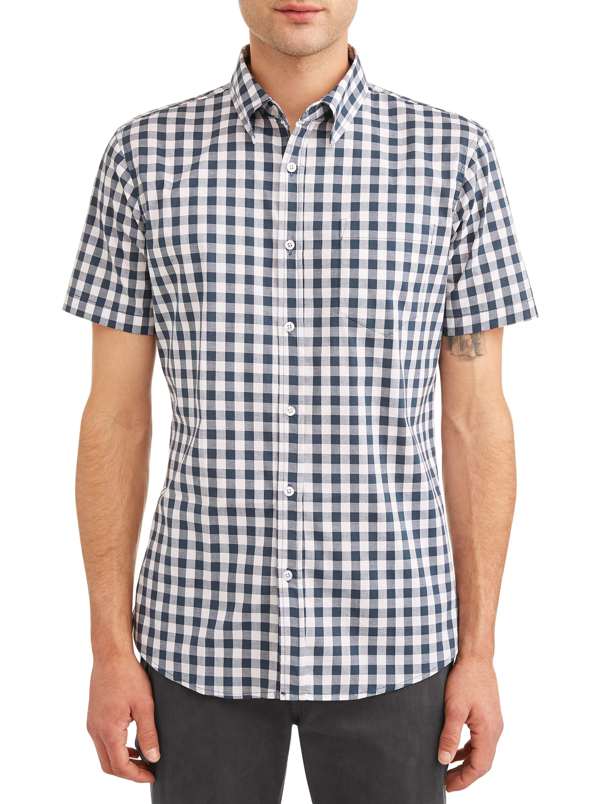 Men's Buffalo Check Short Sleeve Button UP