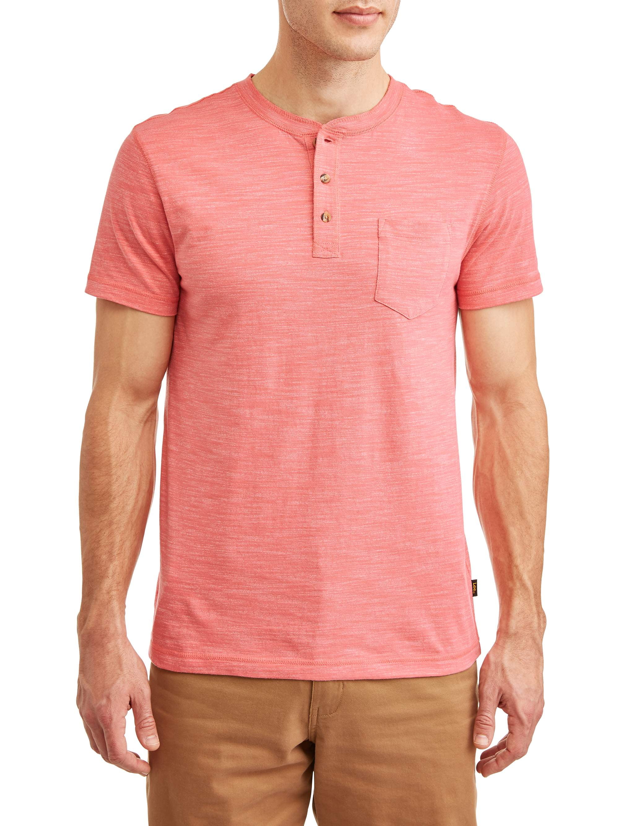 Lee Men's Short Sleeve Textured Henley TShirt with Pocket