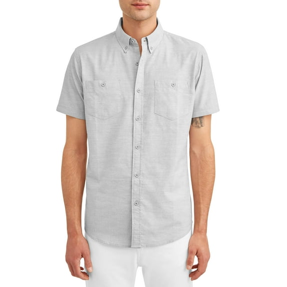 Lee Men's Solid Short Sleeve Button Down Shirt, Available up to Size 2XL