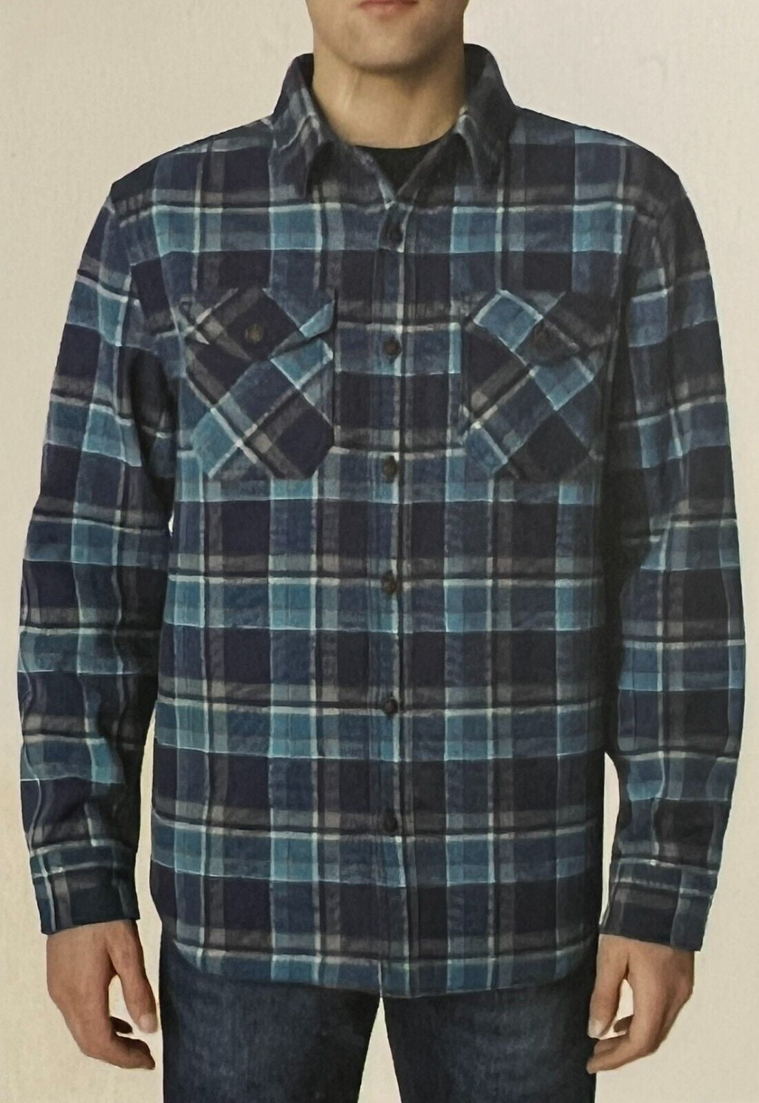 Lee Valley Lined Flannel Shirt Men’s Blue Navy Check - 2XL