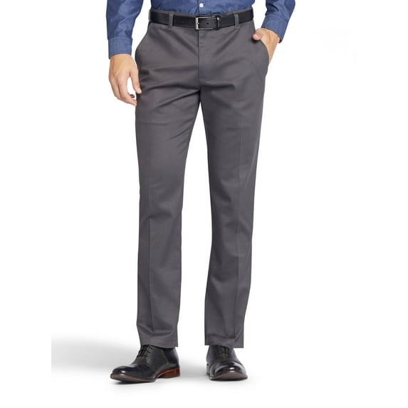 Lee Men's Total Freedom Slim Fit Flat Front Pants - Charcoal, Charcoal, 33X30
