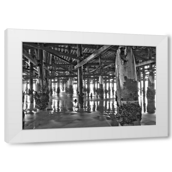 Lee Peterson 18x13 White Modern Wood Framed Wall Art Titled - Pier Pilings XI