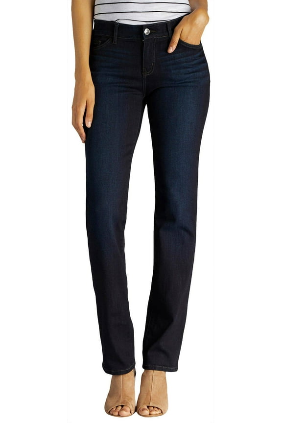 Petite Flex Motion Solid Straight Leg Jeans
