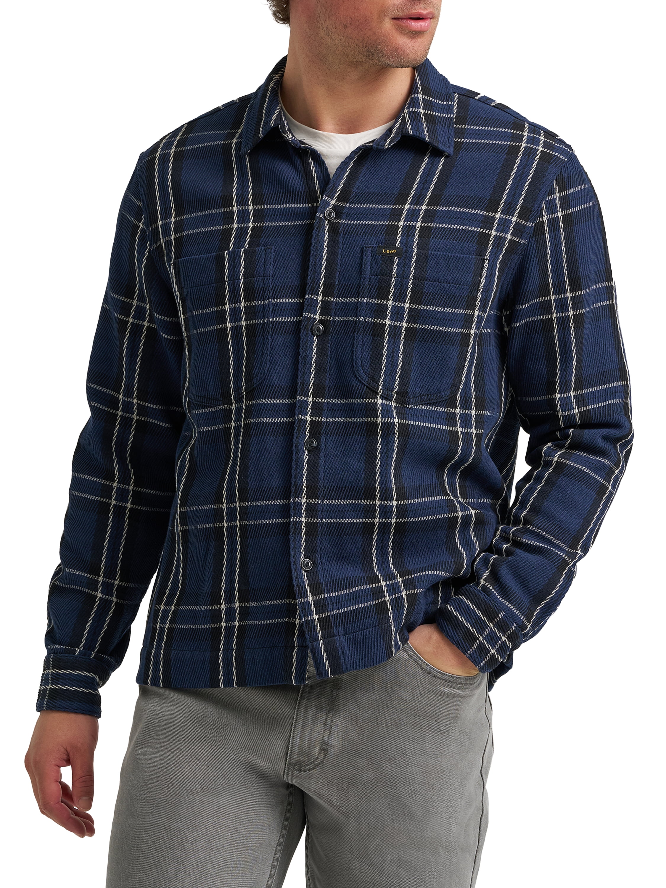 Lee Men's Premium Select Classic Fit Canvas Utility Button