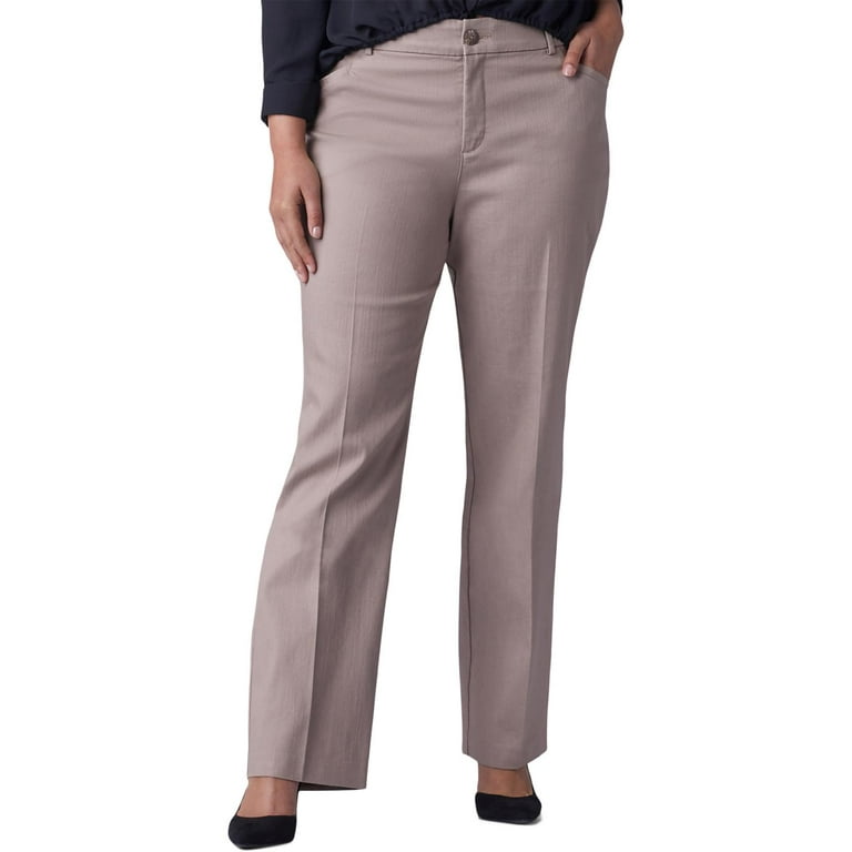 Lee Platinum Label Womens Plus Madelyn Regular Fit Stretch Straight Leg Pants Walmart