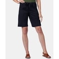 thumbnail image 1 of Lee Platinum Women's Mid Rise Drawstring Bermuda Short Black Size 4 Petite, 1 of 3