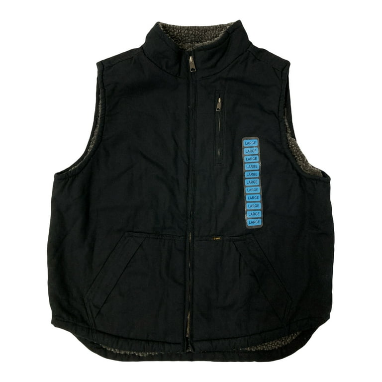 シーイー　FLEECE LINING VEST BLACK Lee Premium Men's Sherpa Lined Full ZIp Canvas The Workwear
