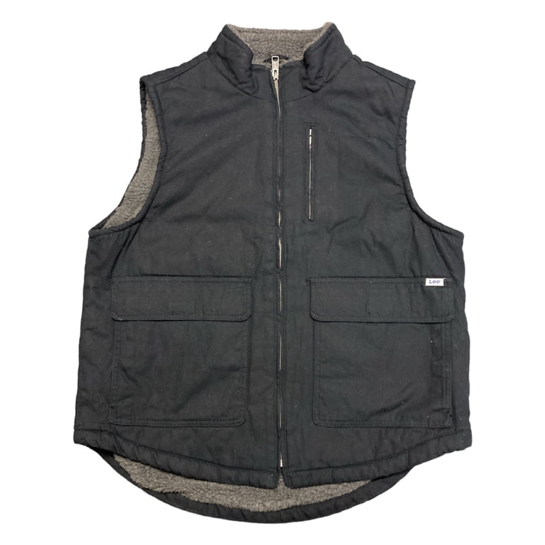 Lee Men's Rugged Winter Sherpa Lined Full Zip Workwear Vest, Heavy