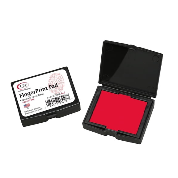 Lee Products 03028 Inkless Fingerprint Pad, 2.25 X 1.75, Red