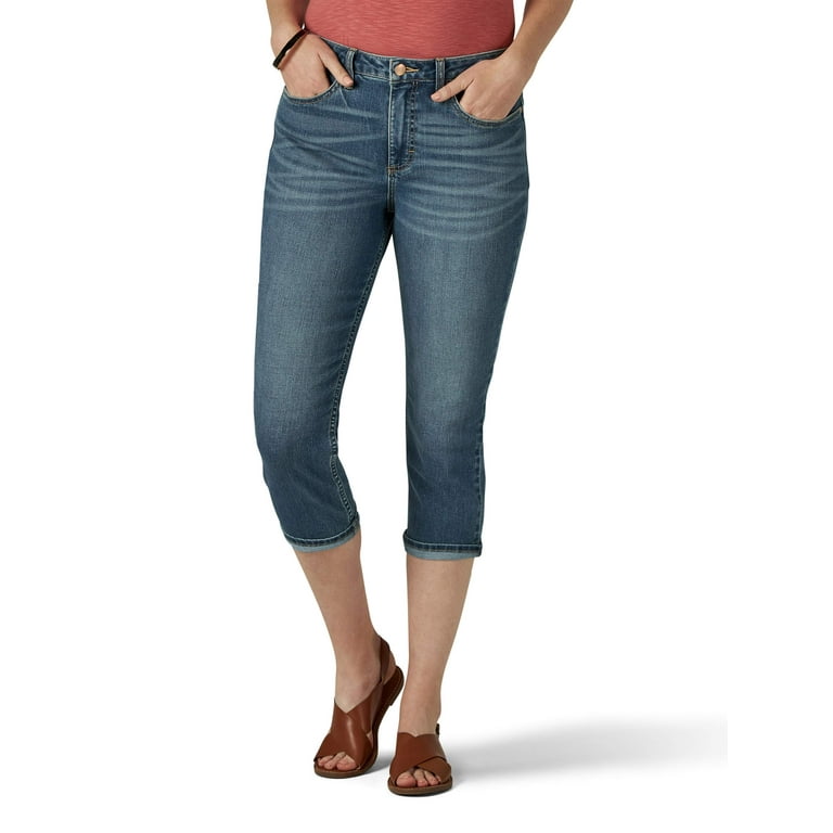 Lee Riders Women s Belted Cuffed Capri Jean Walmart