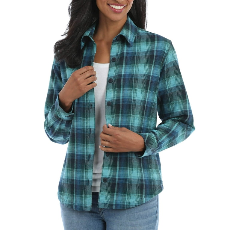Lee Riders Women s Fleece Lined Flannel Shirt Walmart