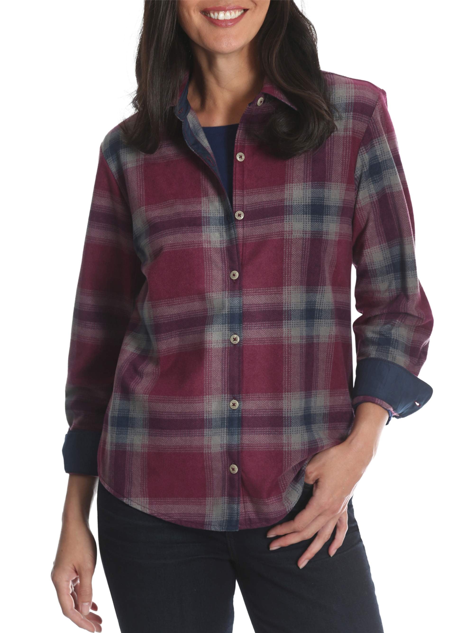 Lee riders women's long sleeve sale knit fleece shirt