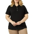 thumbnail image 1 of Lee Riders Women's Plus Size Short Sleeve Knit Everyday Essential Polo Shirt, 1 of 4