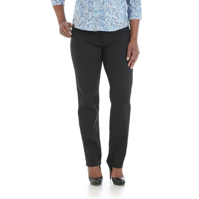 riders by lee mid rise straight leg khaki pants