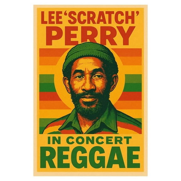 Lee 'Scratch' Perry Poster, Live in Concert, Reggae Music, Art Print