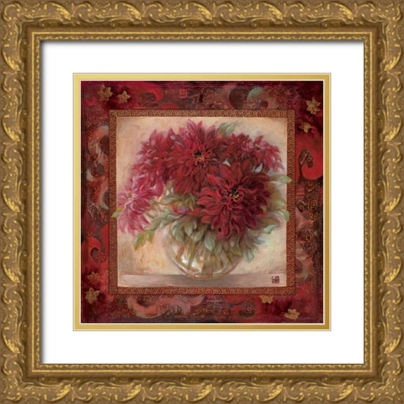 Lee, Su Yue 20x20 Gold Ornate Wood Framed with Double Matting Museum Art Print Titled - Red Enchantment II