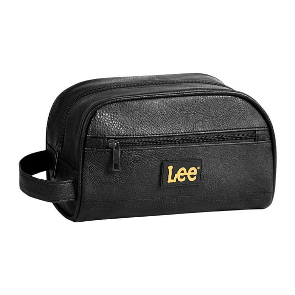 Lee Toiletry Bag for Men, PU Leather Travel Dopp Kit, Water-Resistant Men's Shaving Kit Bathroom Organizer, Gifts for Men