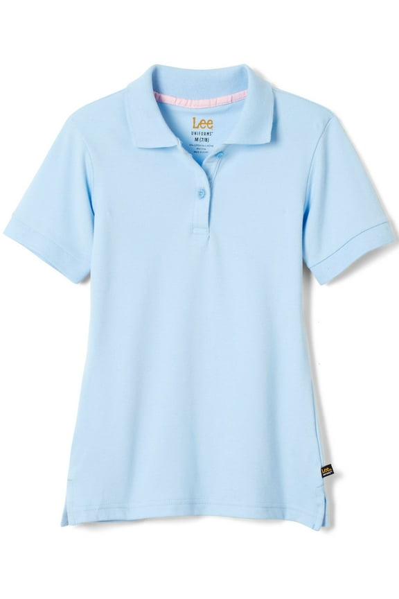 Girls School Uniform Short Sleeve Stretch Pique Polo, Sizes XS-XXL