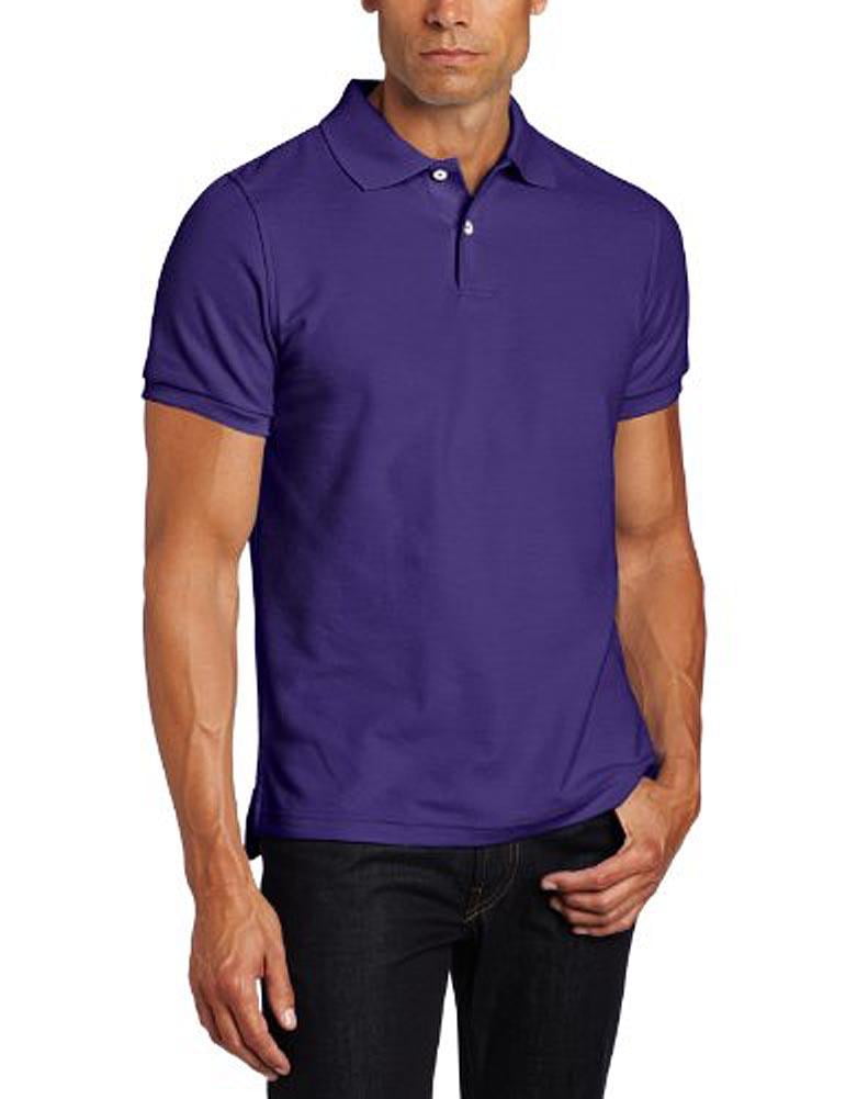 Lee Uniforms Mens Modern Fit Short Sleeve Polo Shirt Purple / Small ...