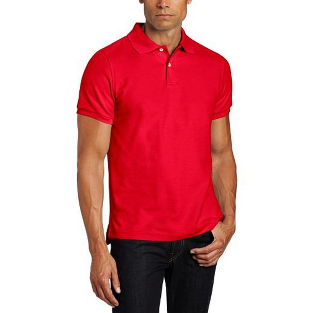 Lee Uniforms Mens Modern Fit Short Sleeve Polo Shirt Red / Small ...