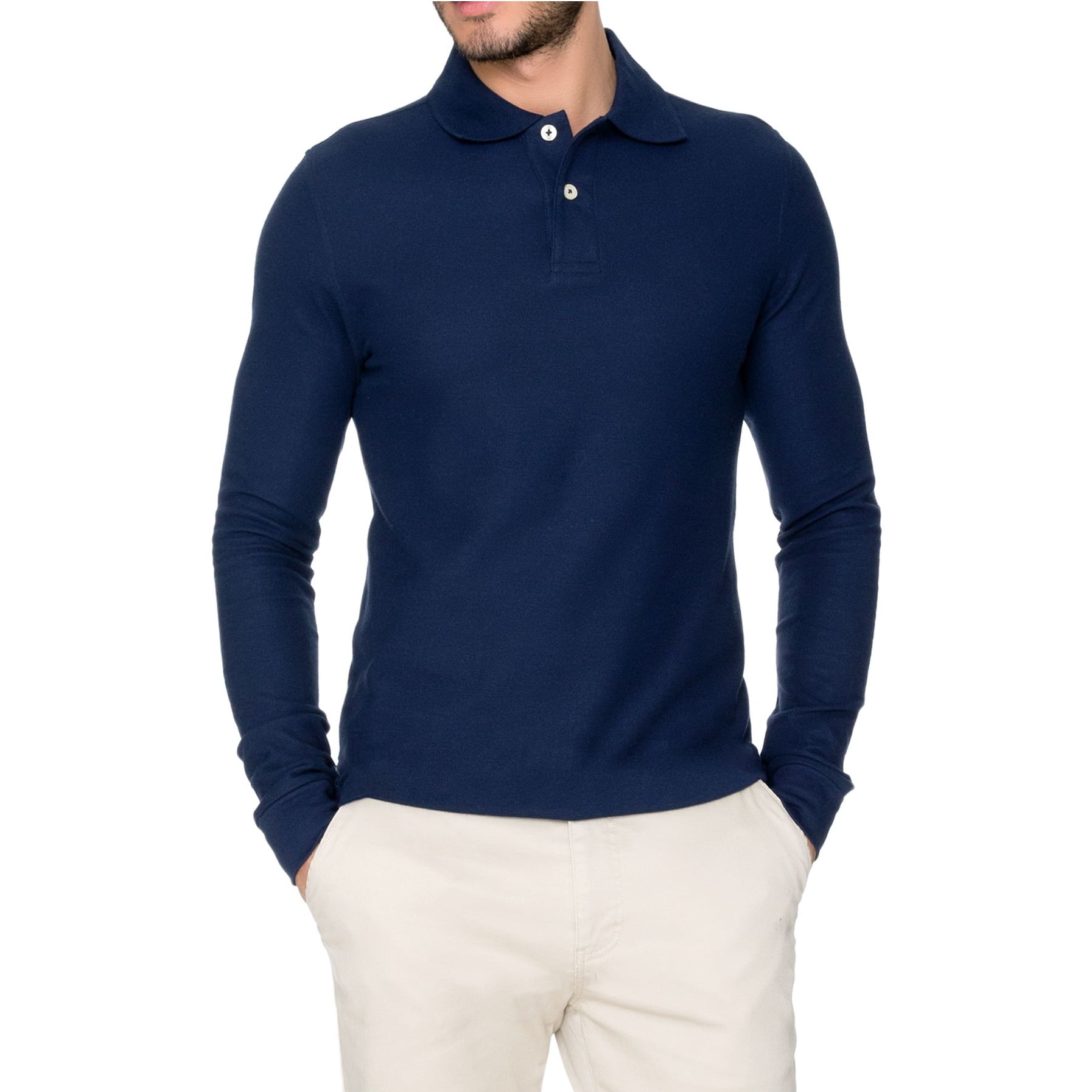 Lee Uniforms Young Men's Modern Fit Long Sleeve Polo - Walmart.com