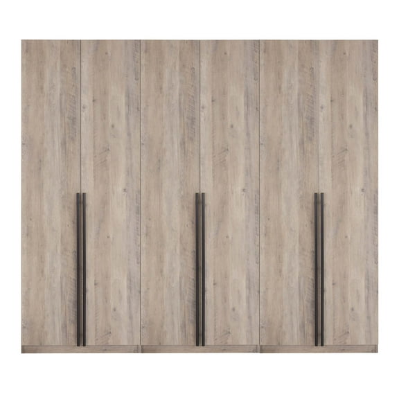 Lee Wardrobe Closet 1.0 from Engineered Wood in Rustic Gray - Set of 3