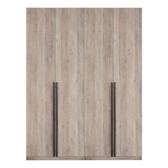 Lee Wardrobe Closet 2.0 from Engineered Wood in Rustic Gray - Set of 2