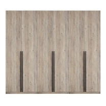 Lee Wardrobe Closet 2.0 from Engineered Wood in Rustic Gray - Set of 3
