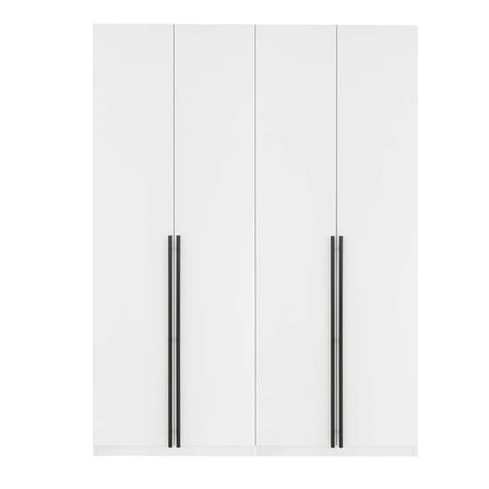 Lee Wardrobe Closet 3.0 from Engineered Wood in White - Set of 2