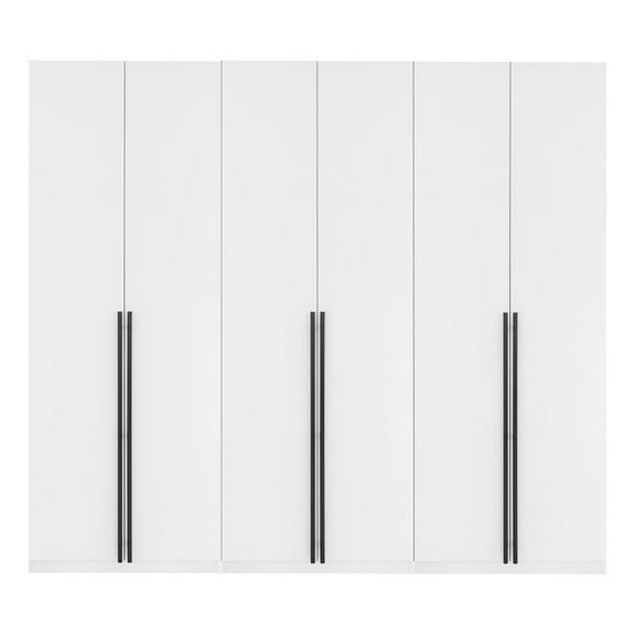 Lee Wardrobe Closet 3.0 from Engineered Wood in White - Set of 3