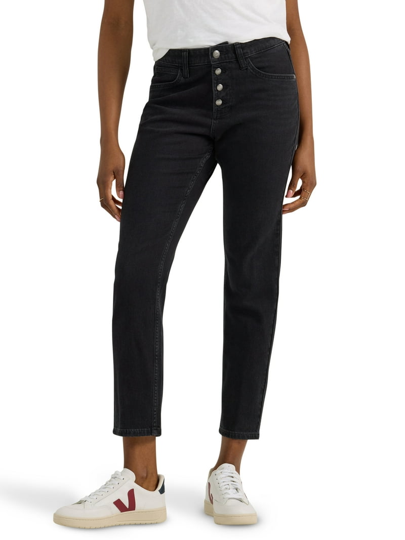 Lee Women's Heritage Slim Straight Buttonfly Jeans, Cotton Stretch