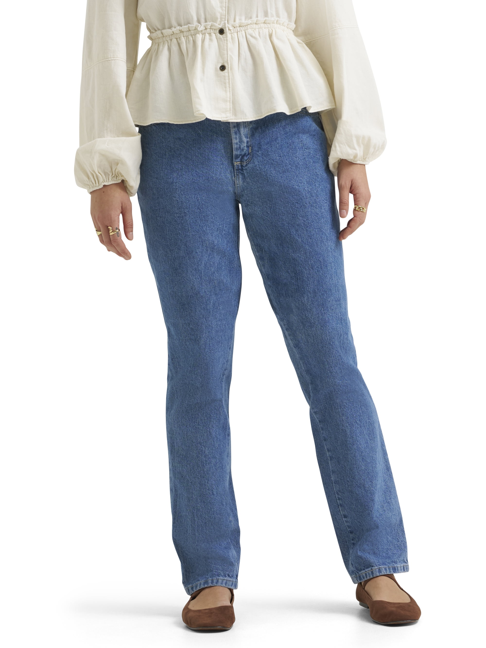 Lee® Women's All Cotton 31" Relaxed Straight Leg Denim Jeans
