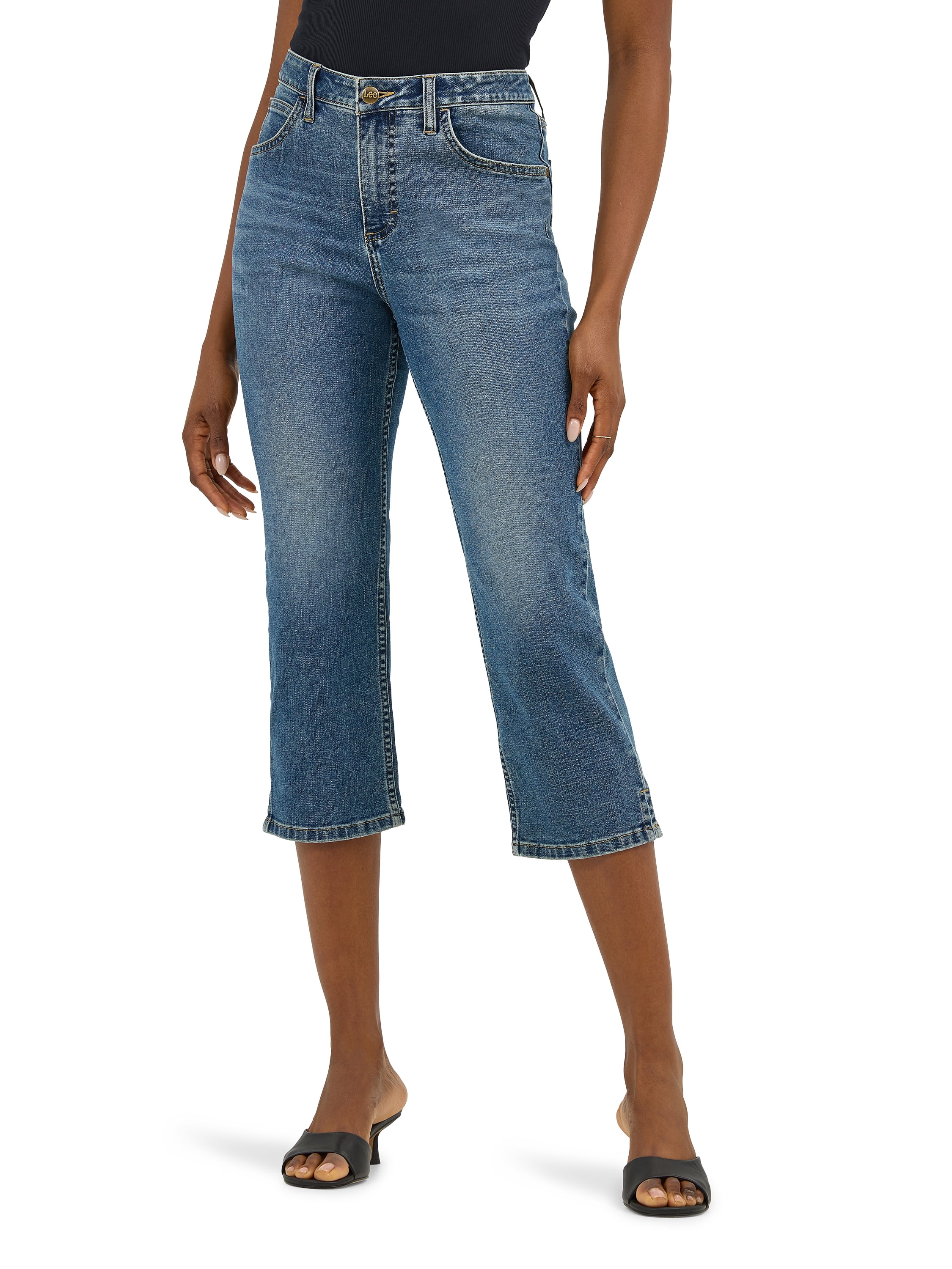 lee☆ Lee Women's Mid-Rise Capri Pant, Sizes 4-20, Comfort Fit, 98