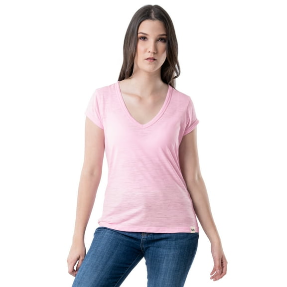 Lee Women's Classic Fit Short Sleeve V-Neck T-Shirt, S-3X