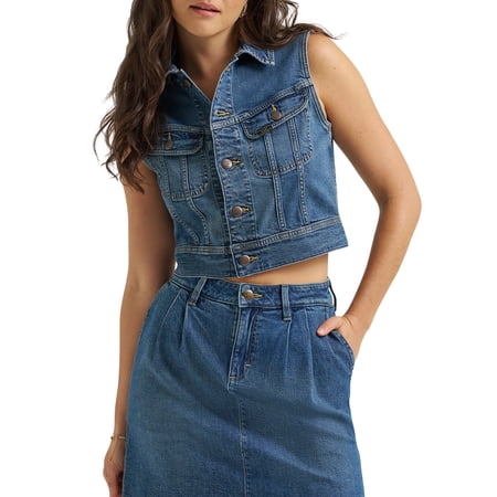 Lee ® Women's Heritage Cropped Rider Denim Vest, Sizes XS-XXL
