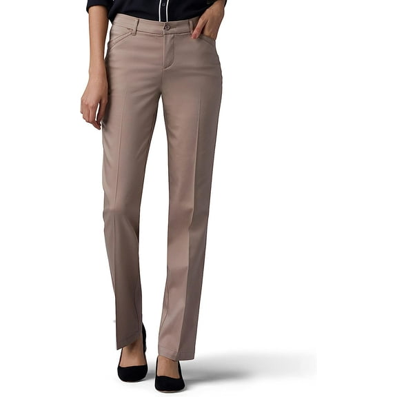 Lee Women's Flex Motion Regular Fit Straight Leg Pant 8 Flax