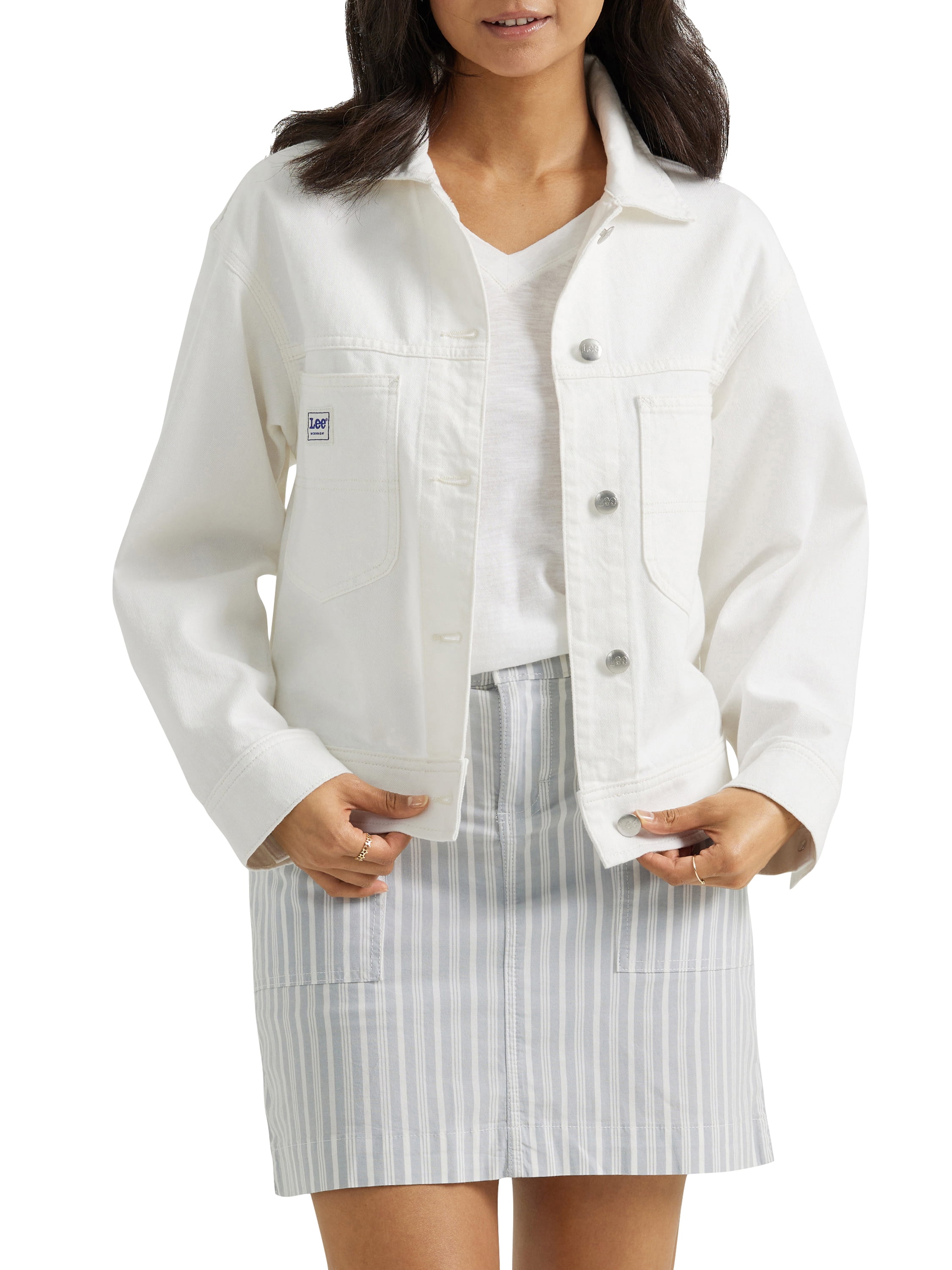 Free Shipping! Lee Women's Heritage Cropped Stretch Denim Jacket